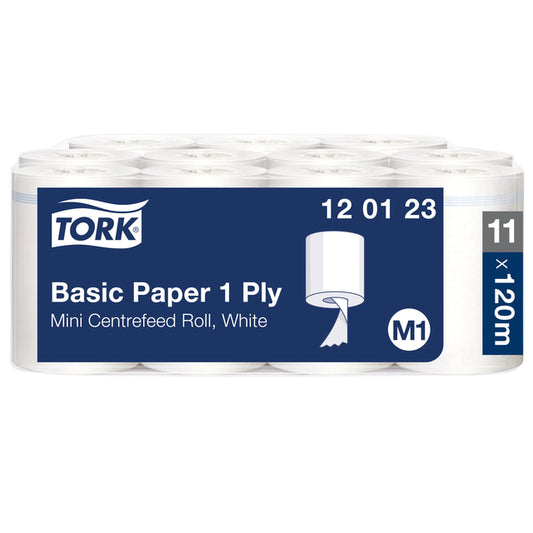 Poetspapier Tork Basic M1 centerfeed wit 120 m
