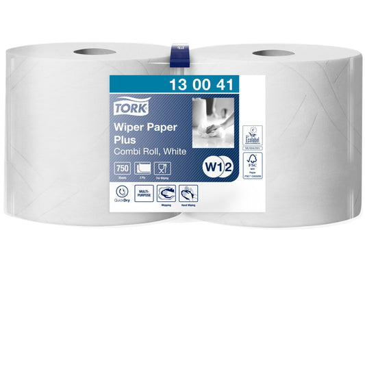 Poetspapier Tork Wiping Plus Combi W1/2 2 rollen