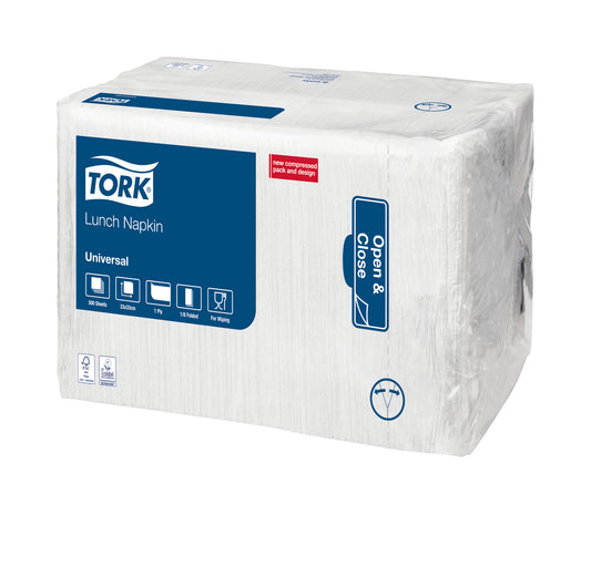 Witte Tork lunchservet 33x33cm, 500 stuks, 1-laags, FSC & Ecolabel