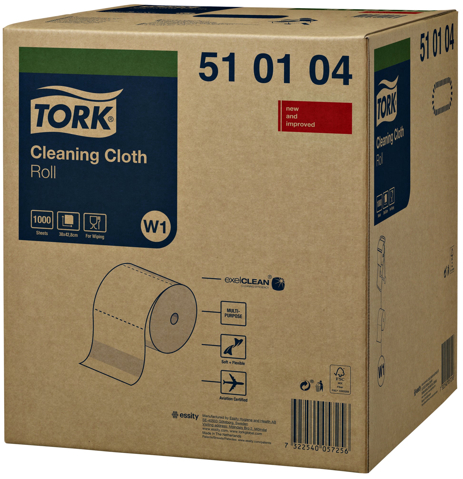 Tork W1 Herbruikbare Reinigingsdoek 1000 Vel Wit - 2
