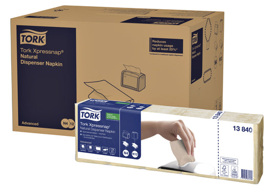 Tork Xpressnap® dispenserservet 21.3×16.5cm, naturel, 6 bundels
