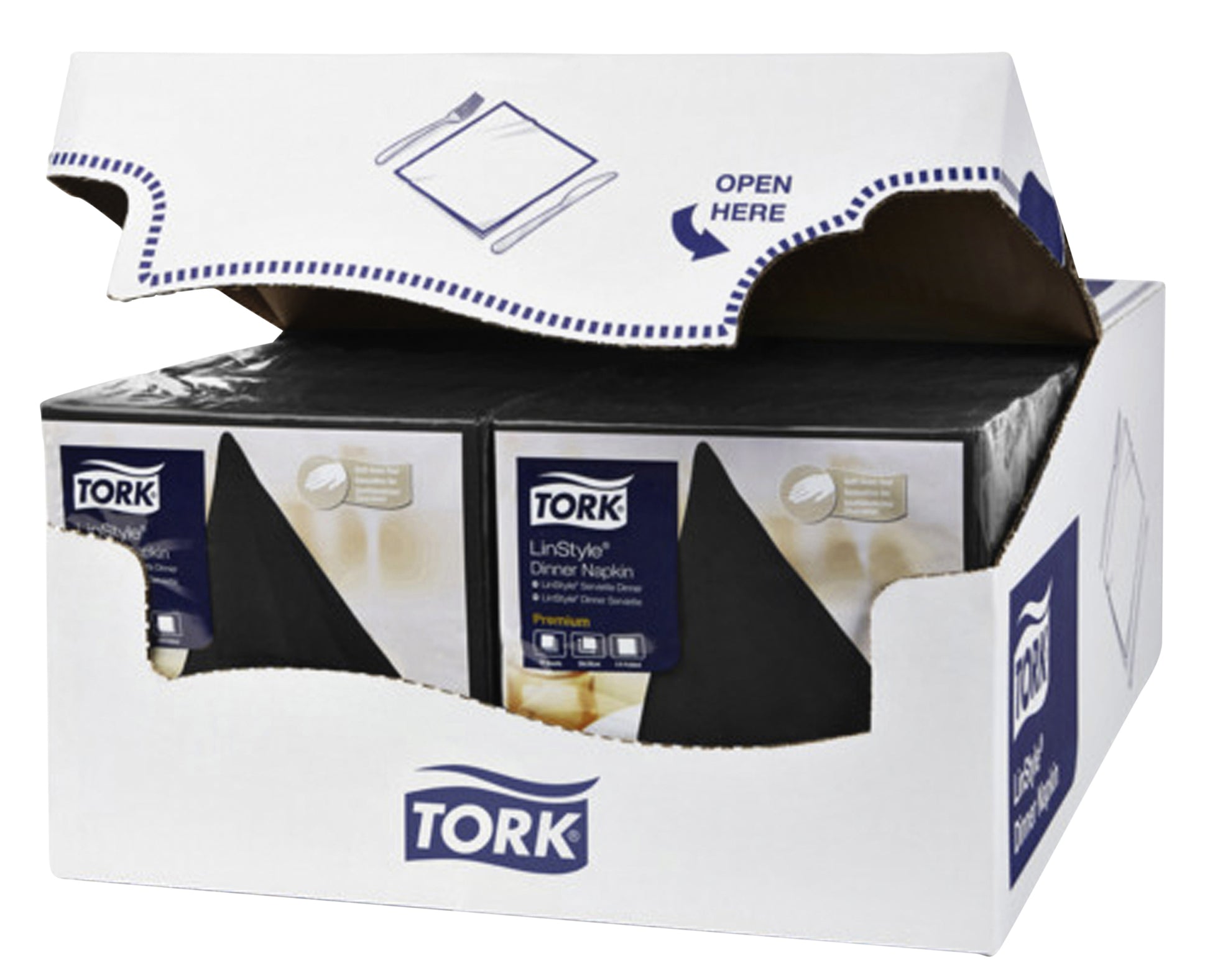Zwart dinerservet Tork LinStyle 39x39cm, 50 stuks