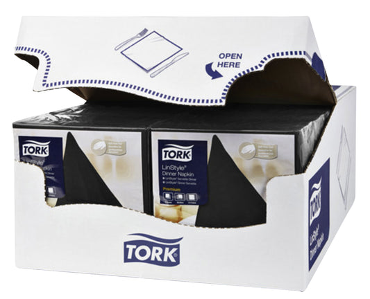 Zwart dinerservet Tork LinStyle 39x39cm, 50 stuks