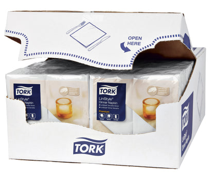 Dinnerservet Tork LinStyle® 1-laags wit 39x39cm