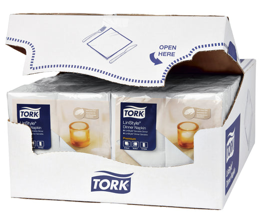 Dinnerservet Tork LinStyle® 1-laags wit 39x39cm