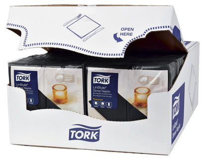 Dinerservet Tork LinStyle 33x33cm zwart 50 stuks