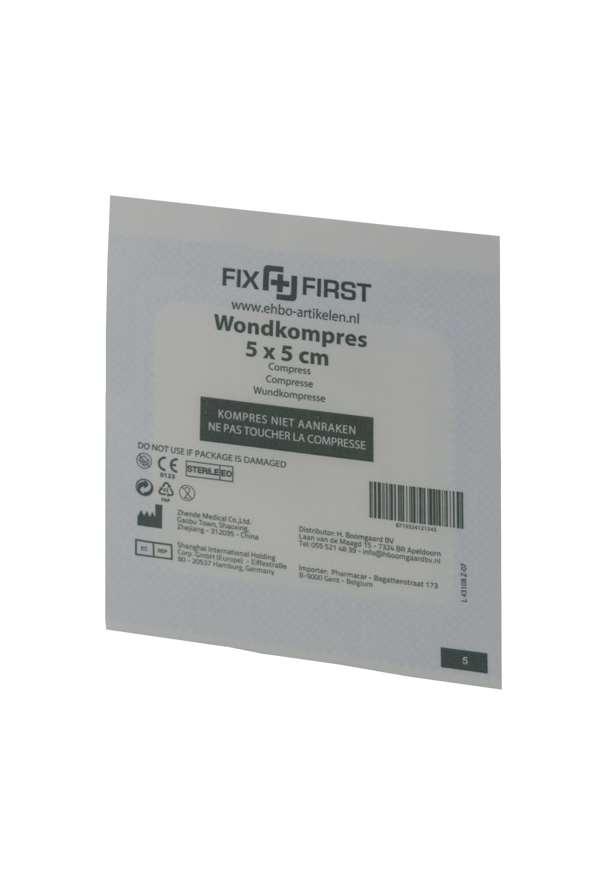 FixFirst steriele gaascompres 5x5cm
