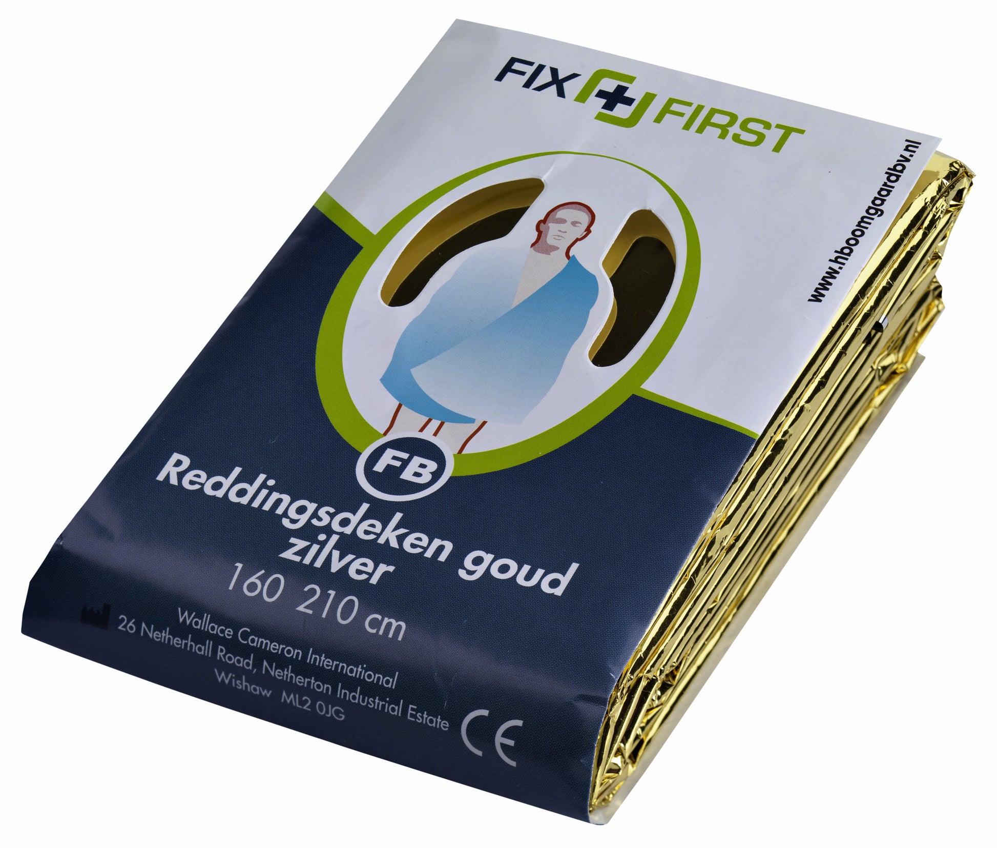 FixFirst Reddingsdeken folie 160x210cm zilver/goud