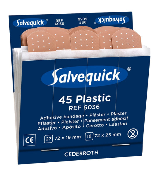 Plastic Waterbestendige Salvequick Navulling 45 pleisters