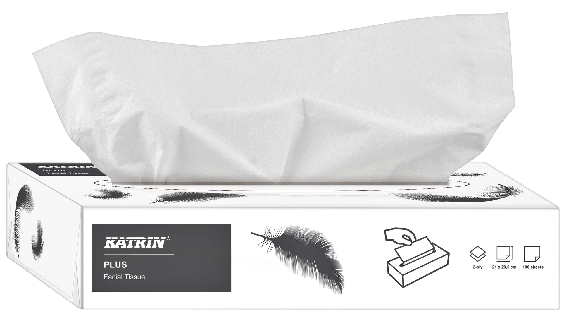 Facial tissues Katrin 2-laags 100 vel wit