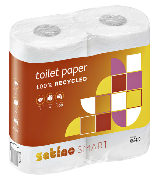 Satino Smart MT1 2-laags Recycled Toiletpapier 200 Vellen per Rol