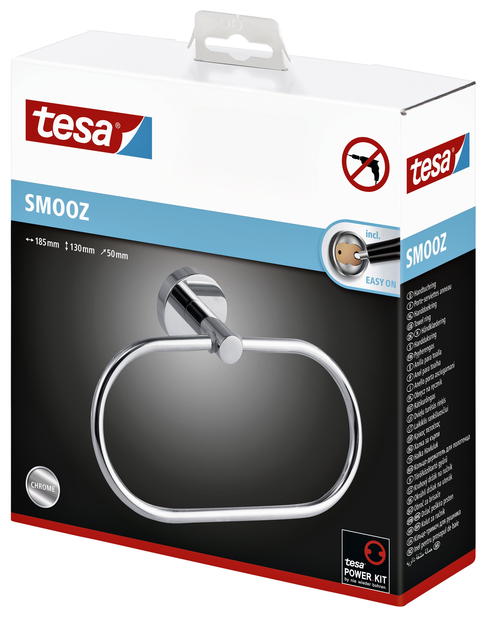 Handdoekring Tesa Smooz verchroomd zelfklevend - 3