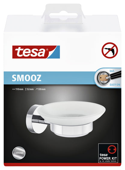 Tesa Smooz zelfklevende zeephouder, hoogglans chroom - 2