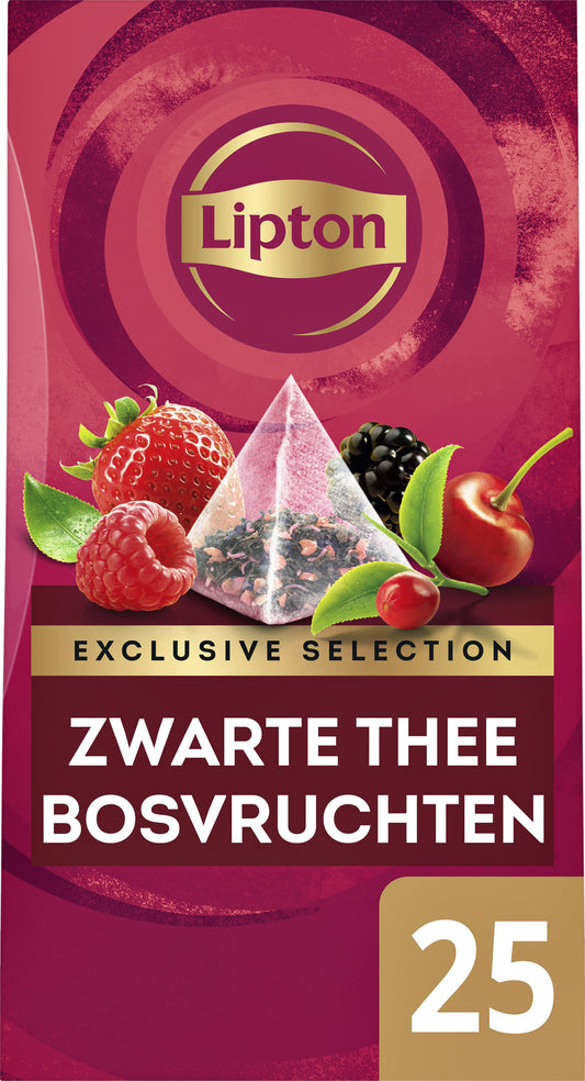 Lipton Exclusive Bosvruchten Thee 25 Piramidezakjes