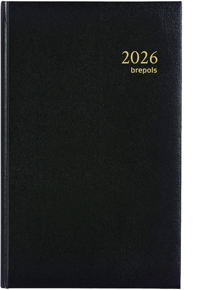 Agenda 2025 Brepols Brefix Lima 1 dag/1 pagina zwart