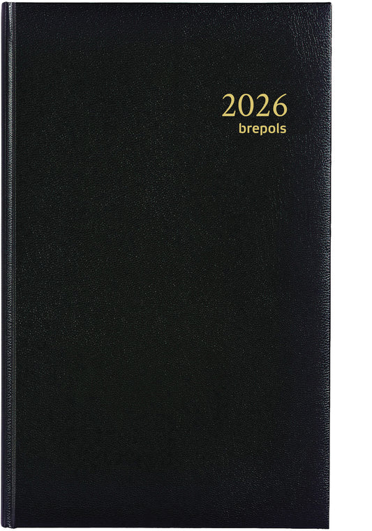 Agenda 2025 Brepols Brefix Lima 1 dag/1 pagina zwart