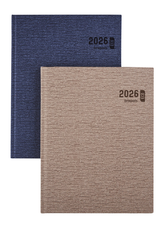 Brepols Ecotiming Kazar Agenda 2025 7-dagen/2-pagina, blauw