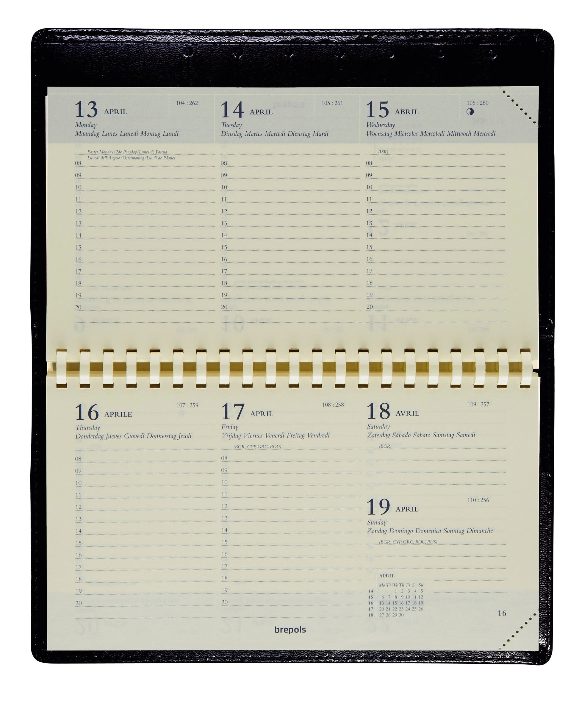 Agenda 2025 Brepols Omniplan Calpe, spiraal, 16x8,8cm, wereldatlas - 2