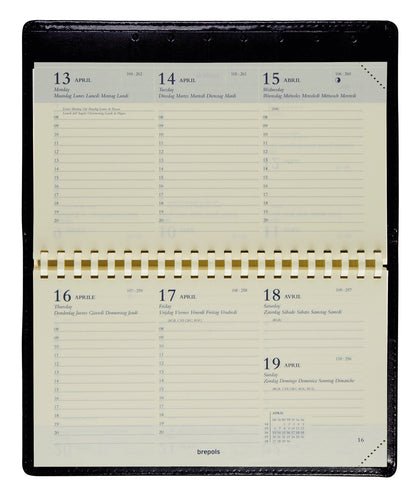 Agenda 2025 Brepols Omniplan Calpe, spiraal, 16x8,8cm, wereldatlas - 2