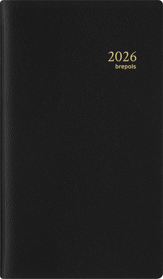 Agenda 2025 Brepols Breplan Genova, 7 dagen, 1-pagina, soepele kunstlederen omslag