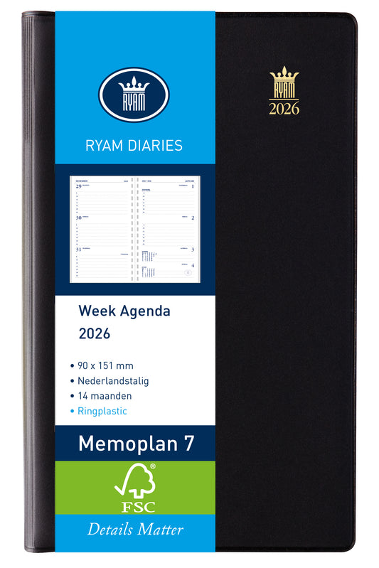 Agenda 2025 Ryam Memoplan 7 Suprema met ringband en planpagina's