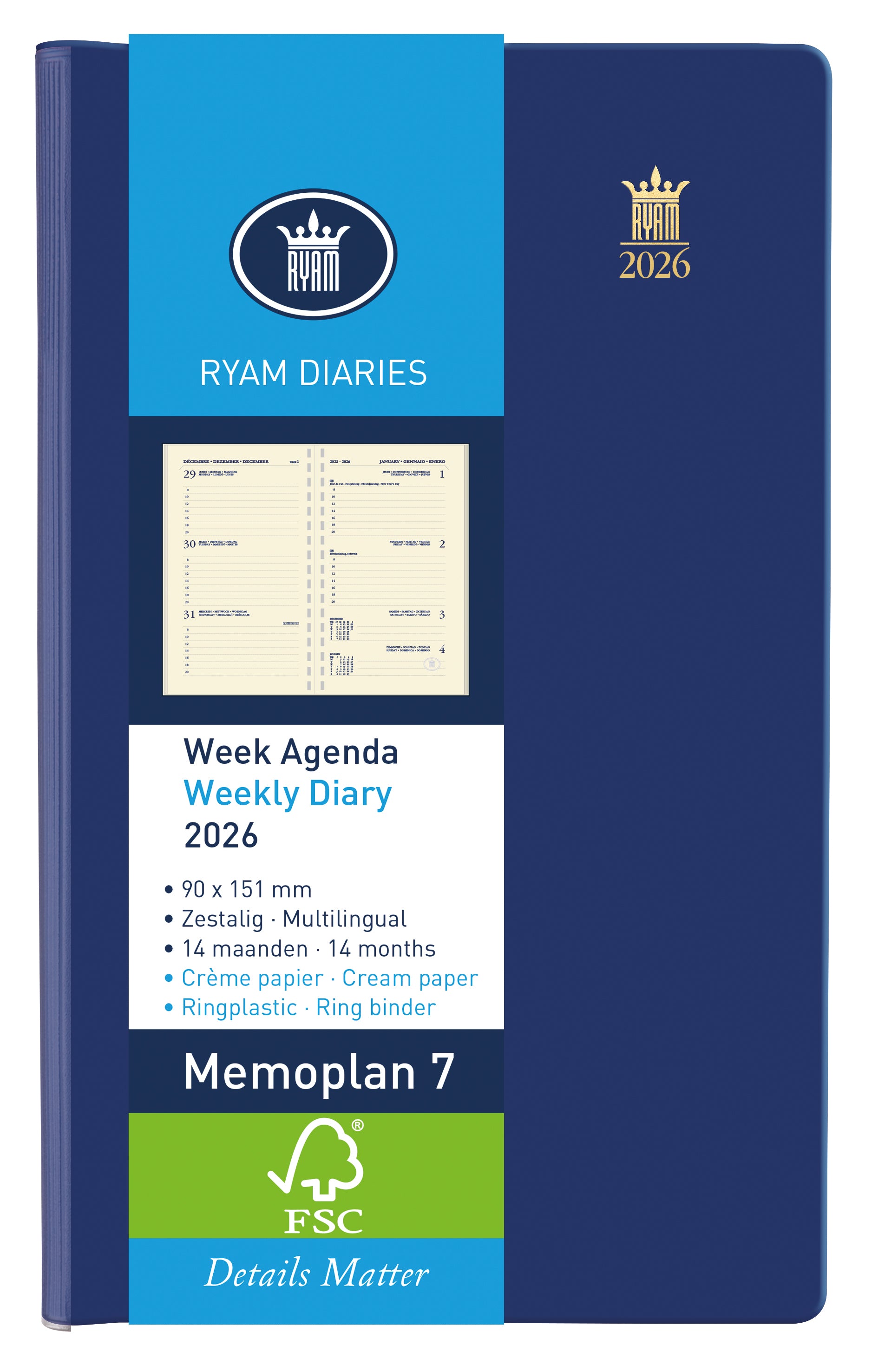 Agenda 2025 Ryam Memoplan 7 Suprema Assortie 7d/2p
