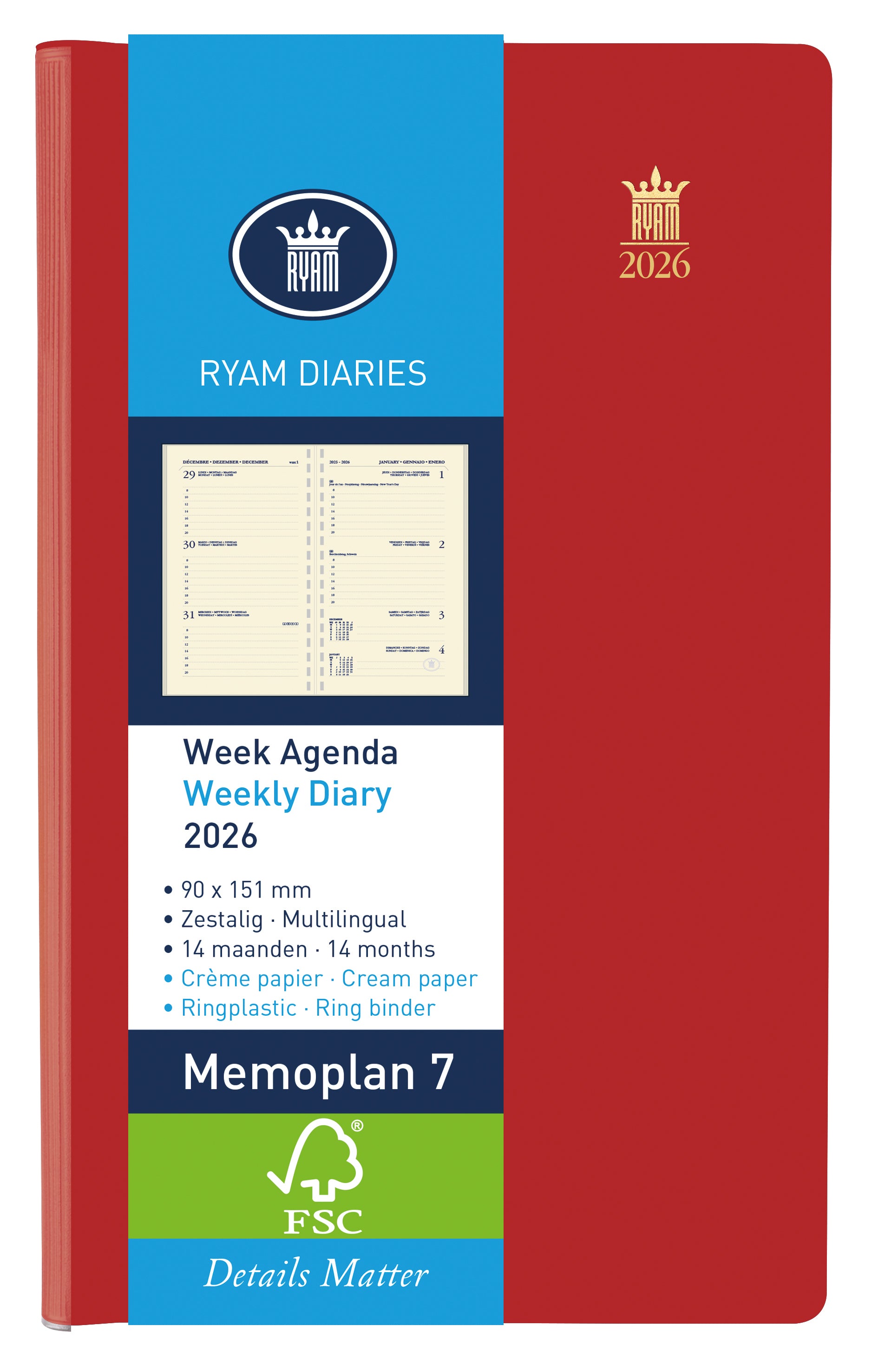 Agenda 2025 Ryam Memoplan 7 Suprema Assortie 7d/2p - 3