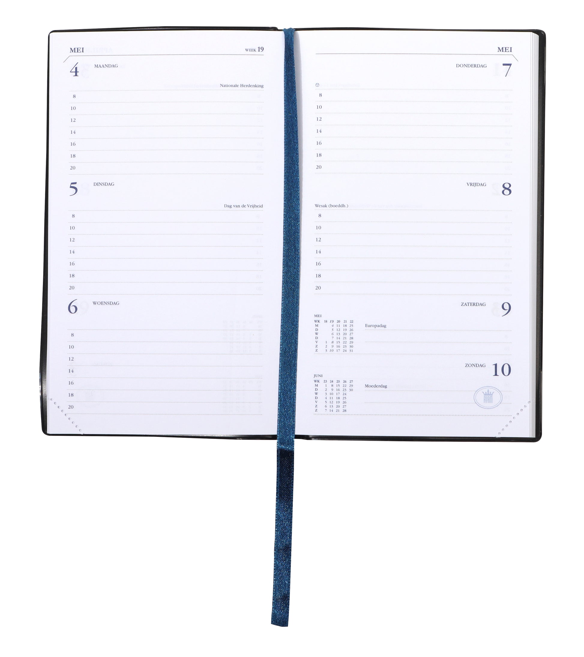 Ryam Memoplan 2025 Agenda 7 Dagen/2 Pagina's met Garenbinding - 2