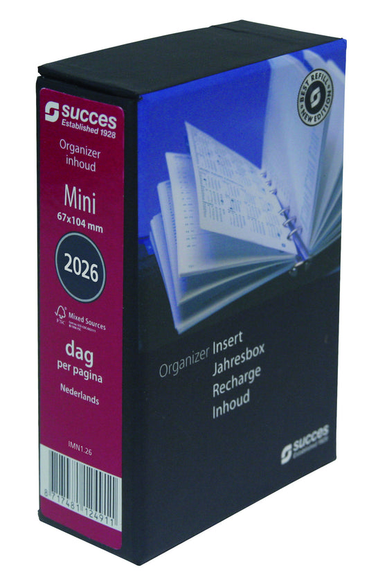 Agendavulling 2025 Succes Mini 1 dag per pagina