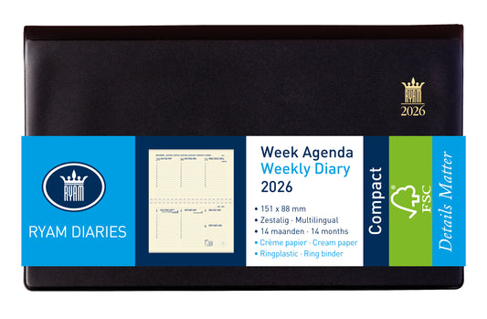 Agenda 2025 Ryam Compact Suprema 7d/2p Zwart