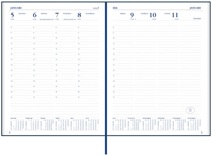 Ryam Weekend Desk Agenda Lazio 2024 7d/2p Assorti Linnen Kaft - 5