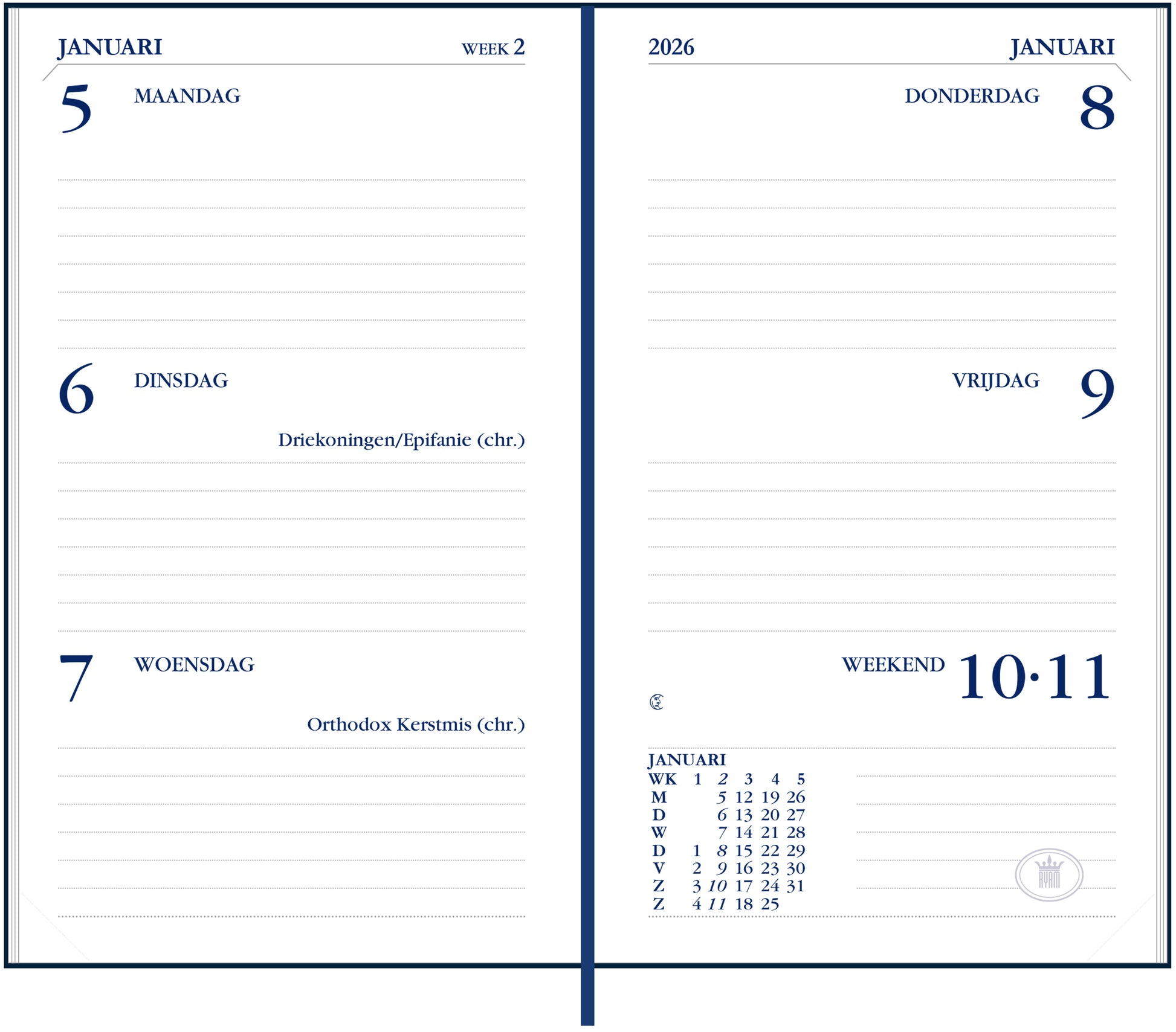 Agenda 2025 Ryam Memoplan 7 Plus Mundior, 14 maanden, groot lettertype - 5