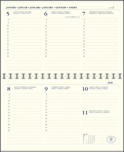 Agendaboek Ryam Memoplan 7 Compact Liggend 7D/2P – 08.00-20.00 uur