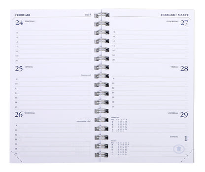 Agendavulling 2025 Ryam Memoplan 7 Dagen, 2P – 08.00-20.00 uur - 2