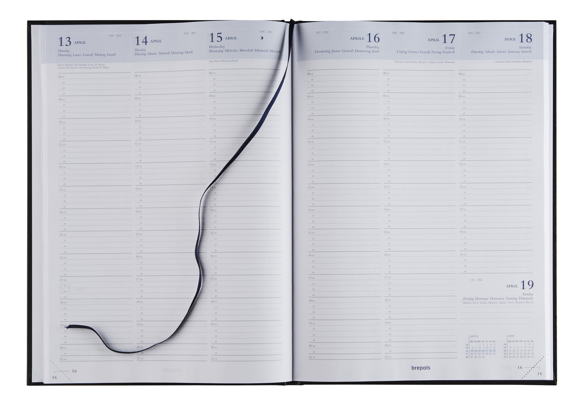 Agenda 2025 Brepols Omega Lima 7d/2p blauw | 21x29cm - 2