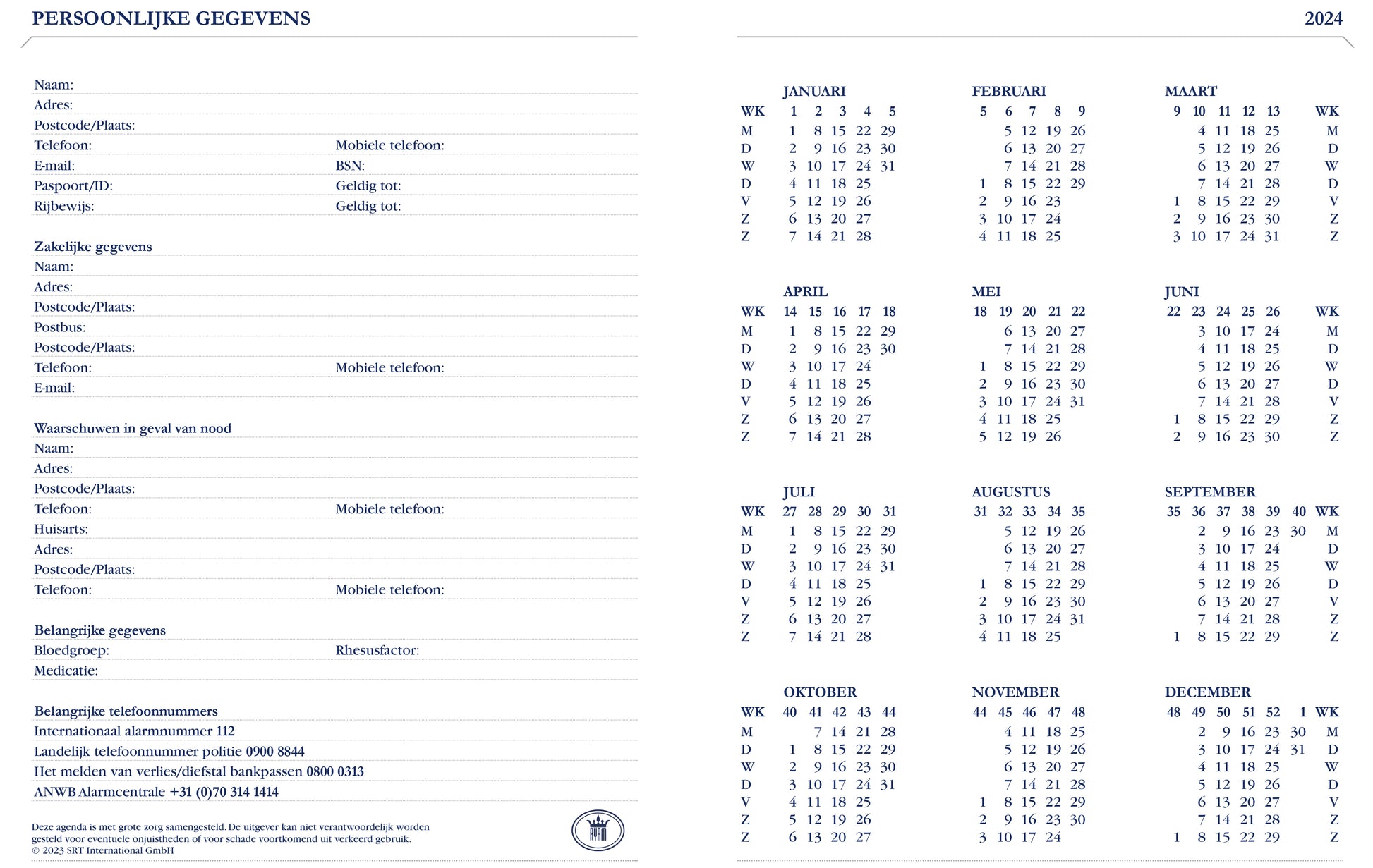 Agenda 2025 Ryam Weekplan Plus Mercury 7-dagen/2-pagina, rood - 3