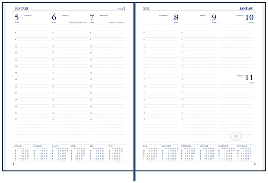 Agenda 2025 Ryam Weekplan Mundior 7-dagen/2-pagina, bordeaux - 2