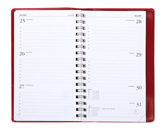 Agenda 2025 Ryam Memoplan 7 Suprema bordeaux, 2-uursindeling - 2