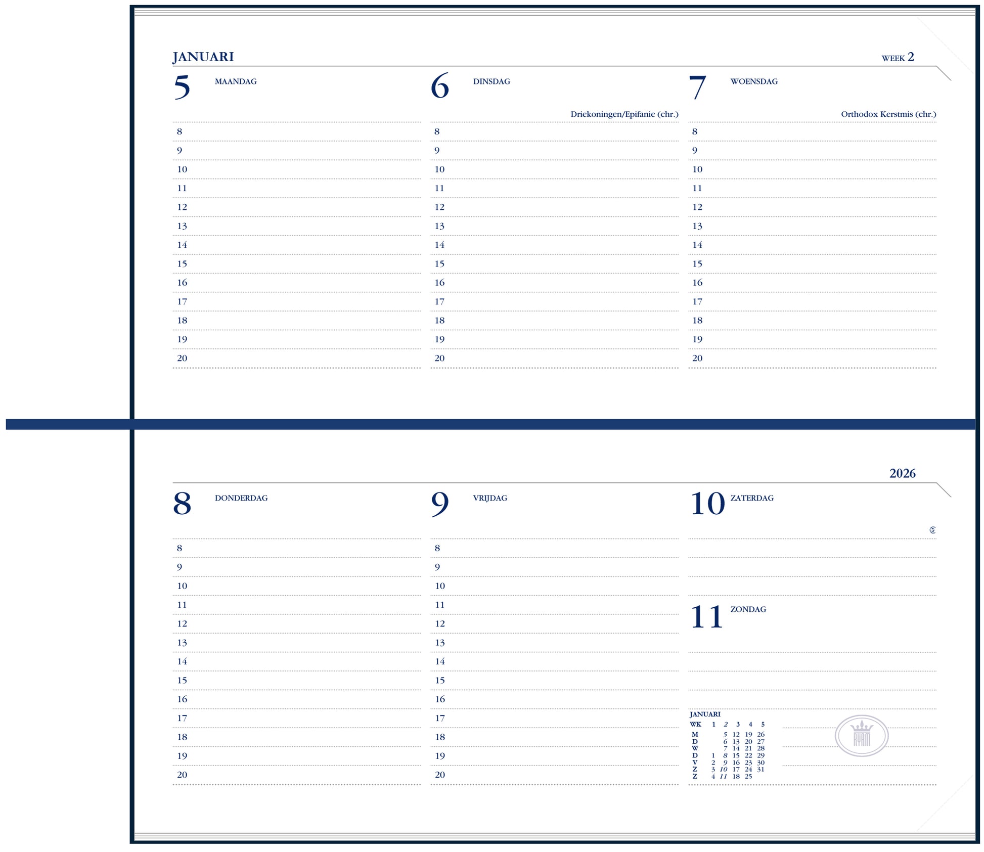 Agenda 2025 Ryam Memoplan 7 Suprema 7d/2p Bordeaux - 2