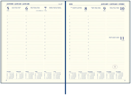 Ryam Executive Agenda 2025 7d/2b Bordeaux met 14-maands kalender - 2