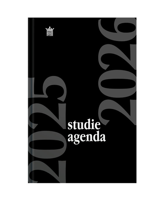 Schoolagenda 2024-2025 Ryam Studie, 7 dagen/2 pagina's zwart