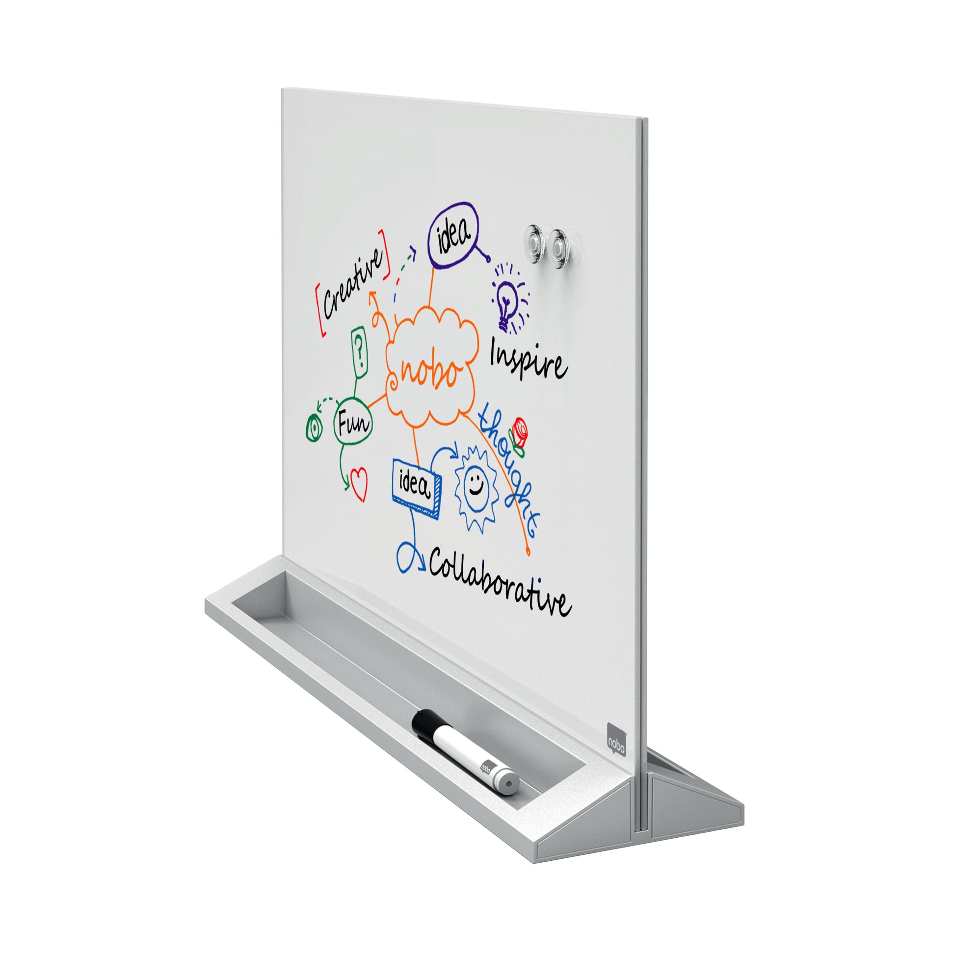 Nobo Diamond Desktop Magnetisch Glazen Whiteboard 547x432mm