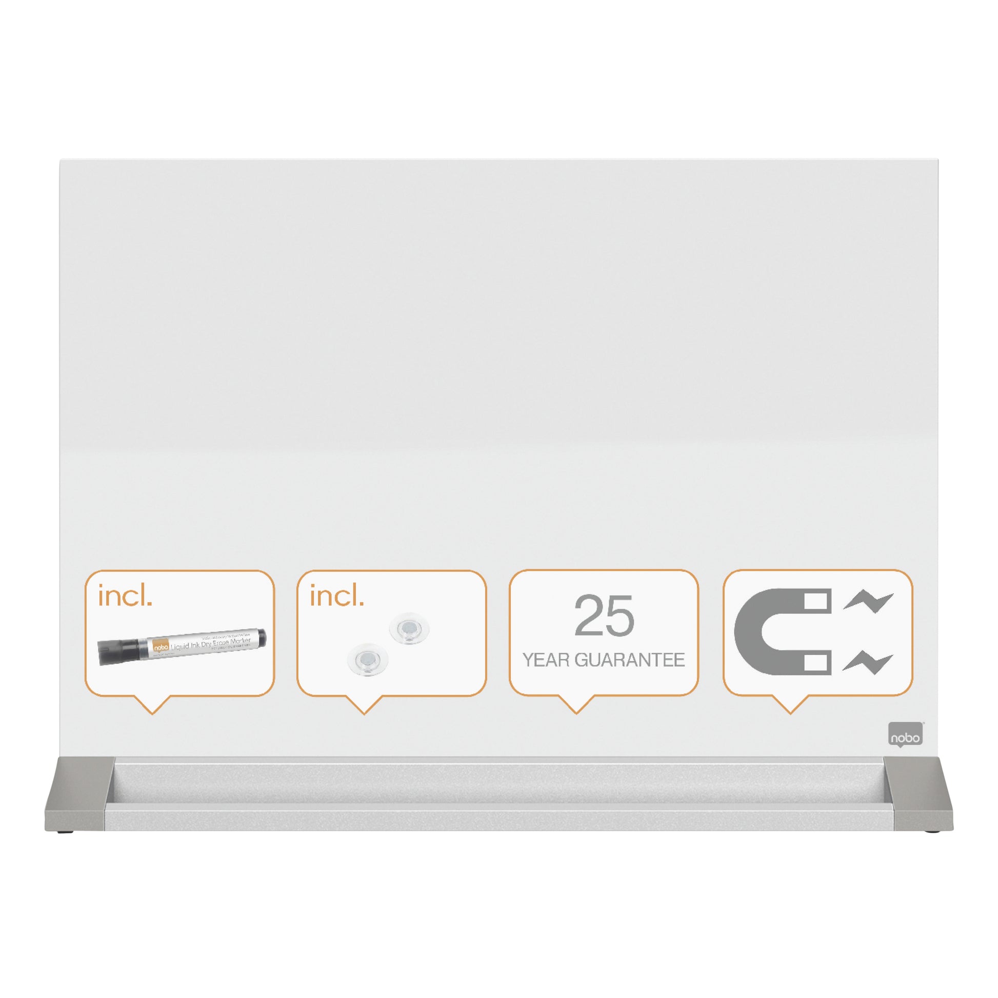 Nobo Diamond Desktop Magnetisch Glazen Whiteboard 547x432mm - 2