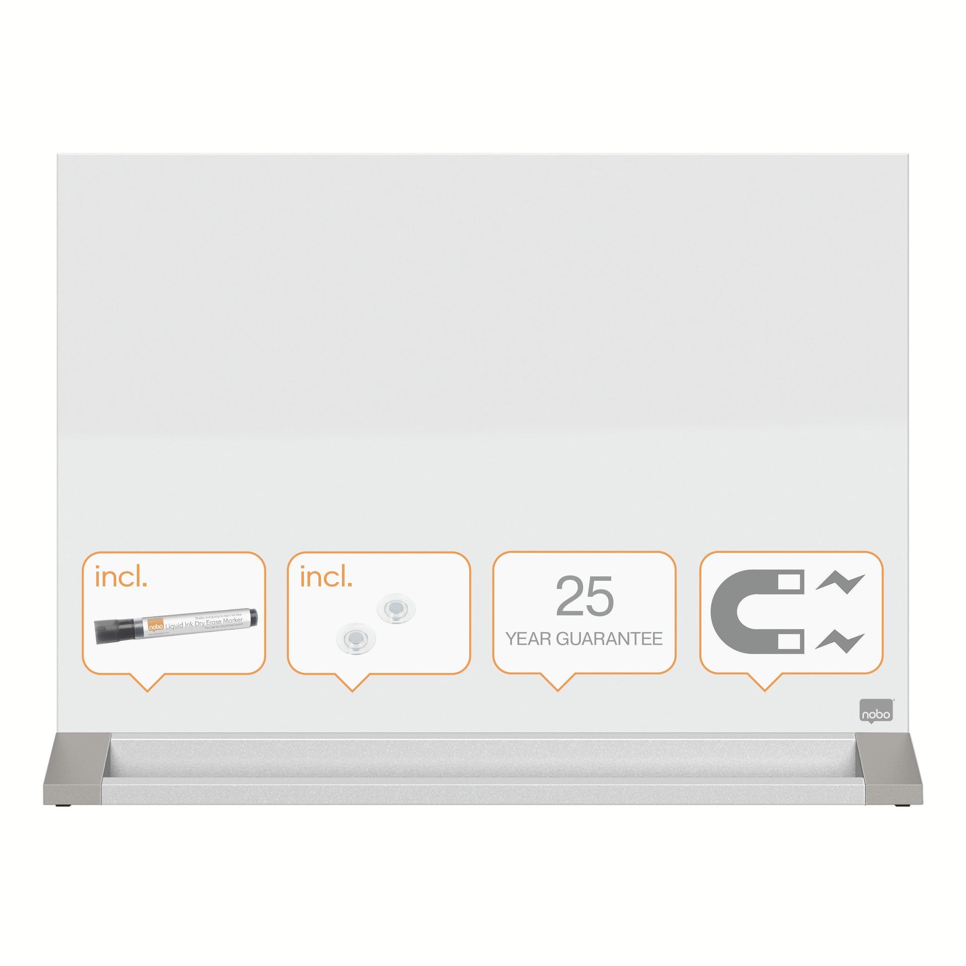 Nobo Diamond Desktop Magnetisch Glazen Whiteboard 547x432mm - 5