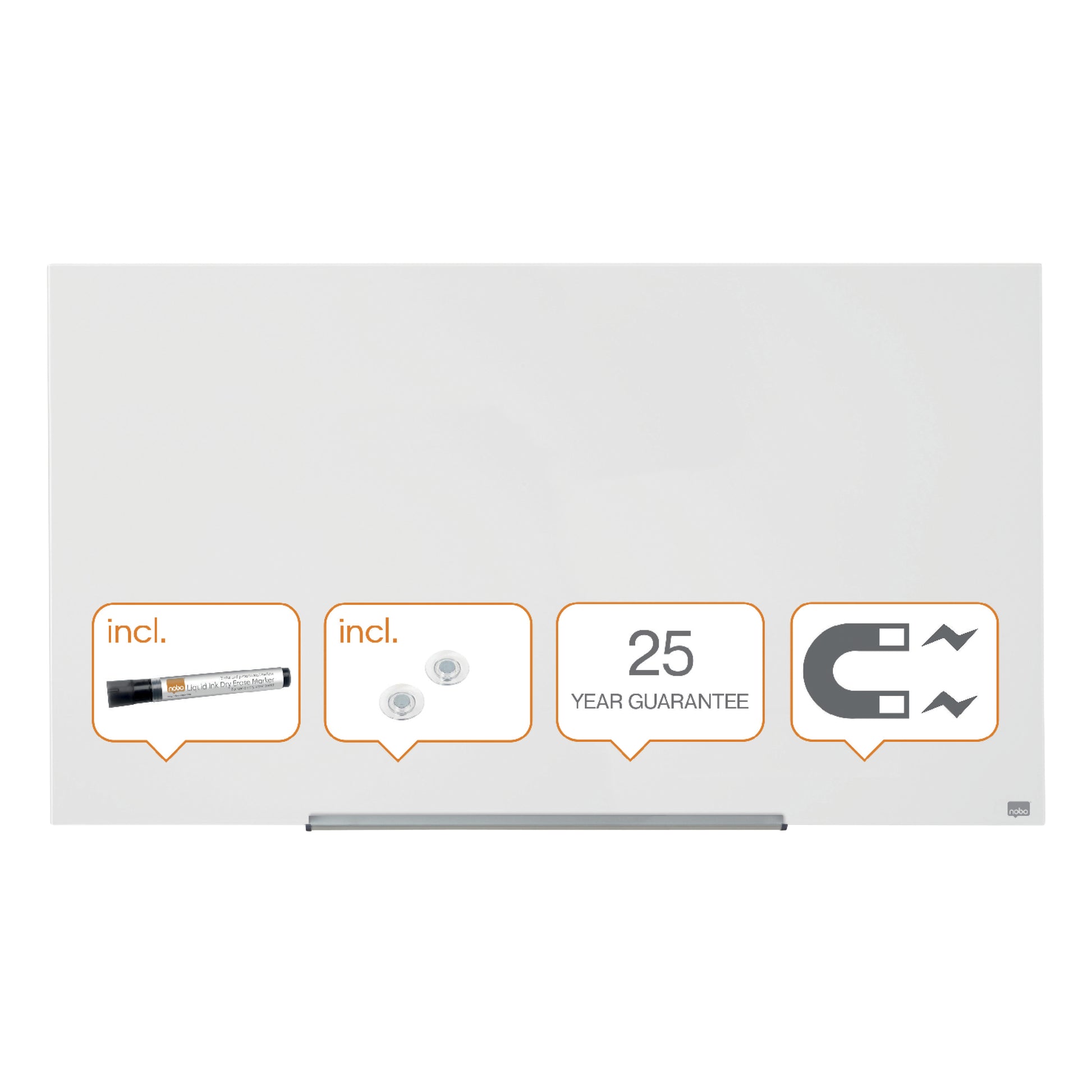 Nobo Glasbord Impression Pro 1260x711mm Wit - Magnetisch en Bestand tegen Vlekken