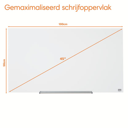 Nobo Glasbord Impression Pro 1260x711mm Wit - Magnetisch en Bestand tegen Vlekken - 5