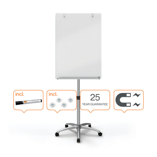 Mobiele Flipover Nobo Diamond Glass 70x100cm