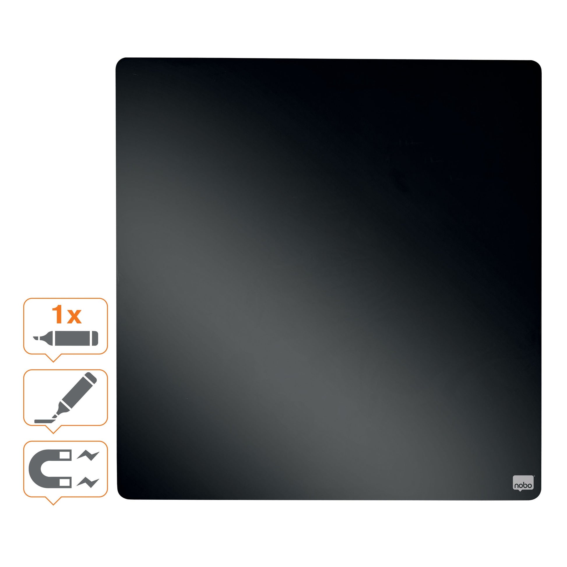 Nobo Tegelwhiteboard 36x36cm Zwart Gelakt Magnetisch - 3