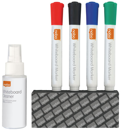 Whiteboard Starterkit met Markers, Wisser en Reinigingsspray