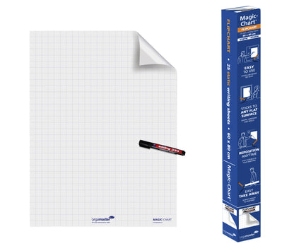 Magic-Chart Whiteboard 60x80cm ruit, statisch en milieuvriendelijk